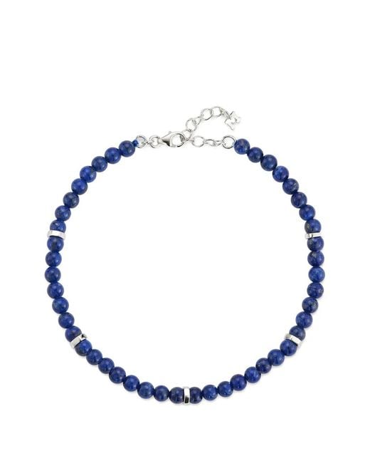 Mateo Blue Hex Nut Lapis Bead Bracelet for men