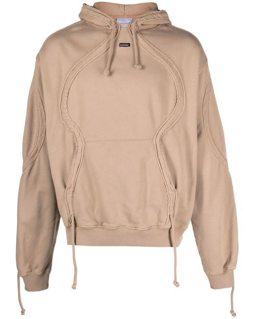 Bluemarble Natural Logo-Patch Cotton Hoodie for men