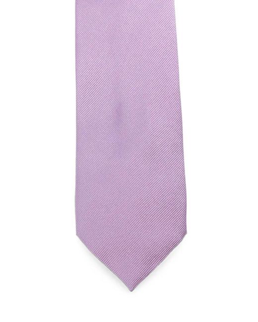 Tom Ford Purple Logo-Patch Tie for men
