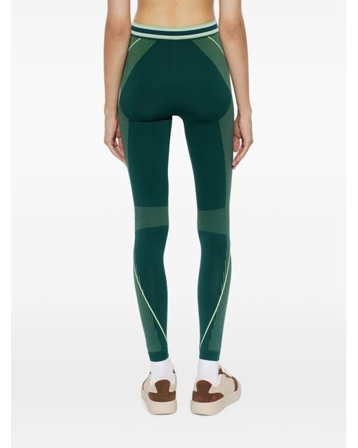 Casablanca Green Logo-Waistband Performance Leggings