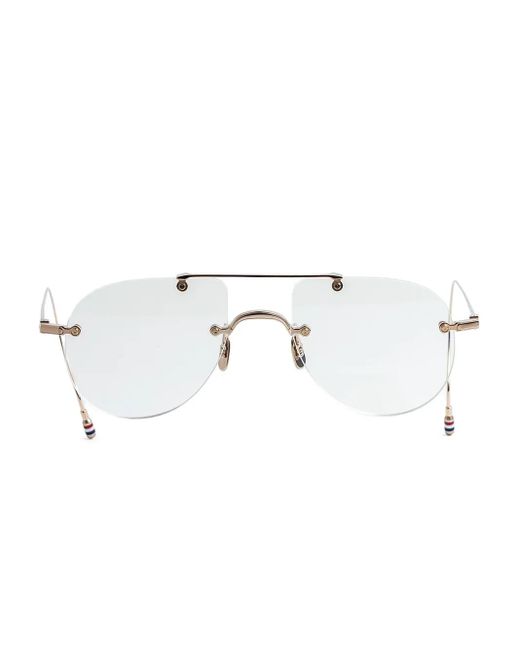 Thom Browne ラウンド眼鏡フレーム Metallic