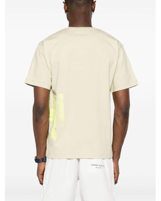 Stone Island Natural Embroidered-logo Jersey T-shirt for men
