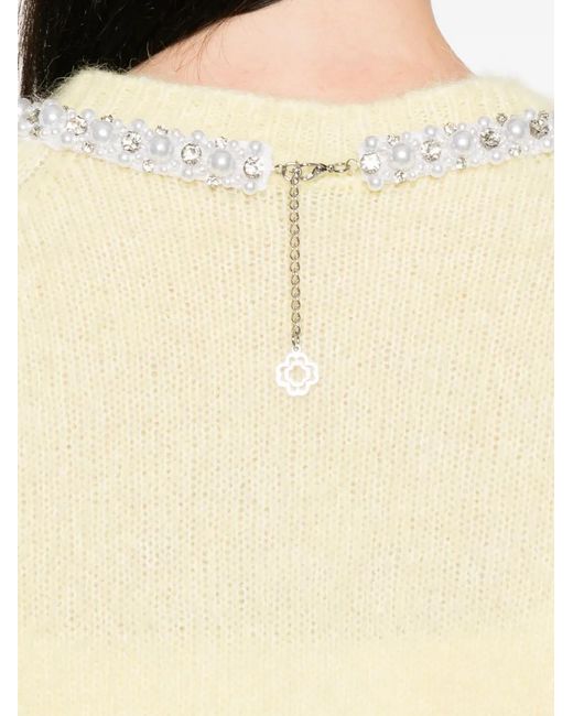 Maje Natural Removable Jewel Collar Jumper