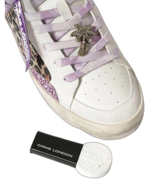 Crime London White Baskets Sk8 Deluxe À Imprimé Léopard