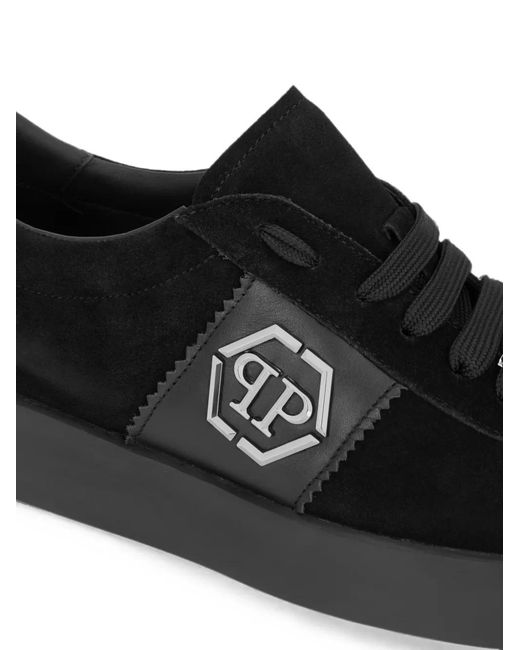 Philipp Plein Black Low-Top Sneakers Hexagon for men