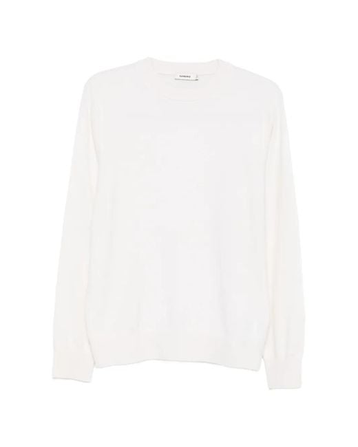 Pull En Cachemire À Bords Côtelés Sandro pour homme en coloris White