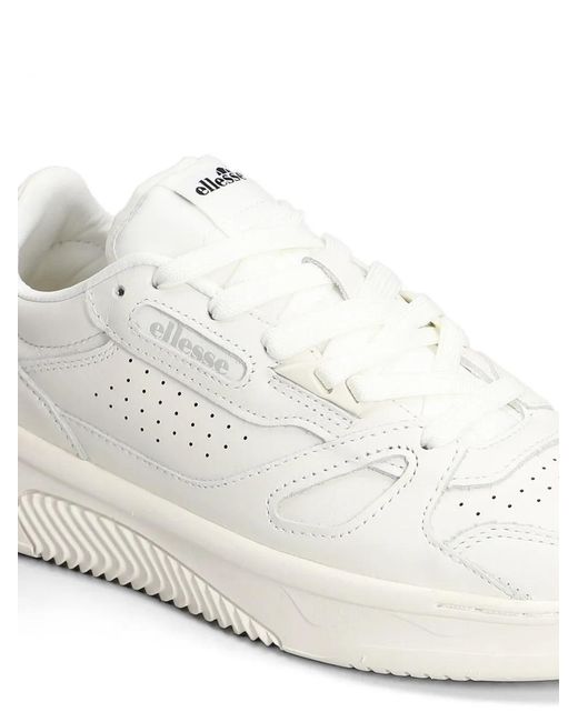 Ellesse White Baskets Miles Perforées À Empiècements
