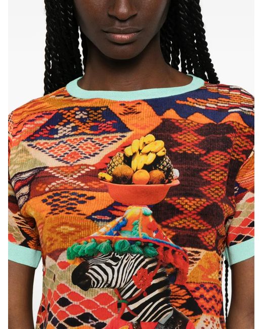 The Artistylist Orange Graphic-Print T-Shirt