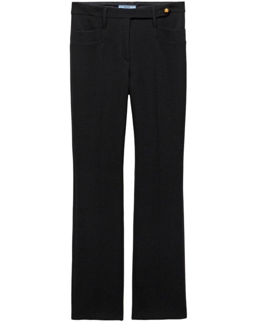 Prada Black Natté Straight Trousers