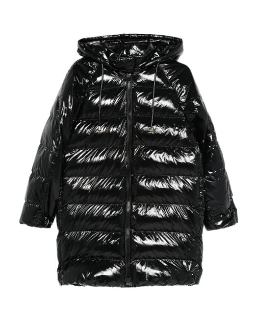 Pinko フーデッド キルティングコート Black