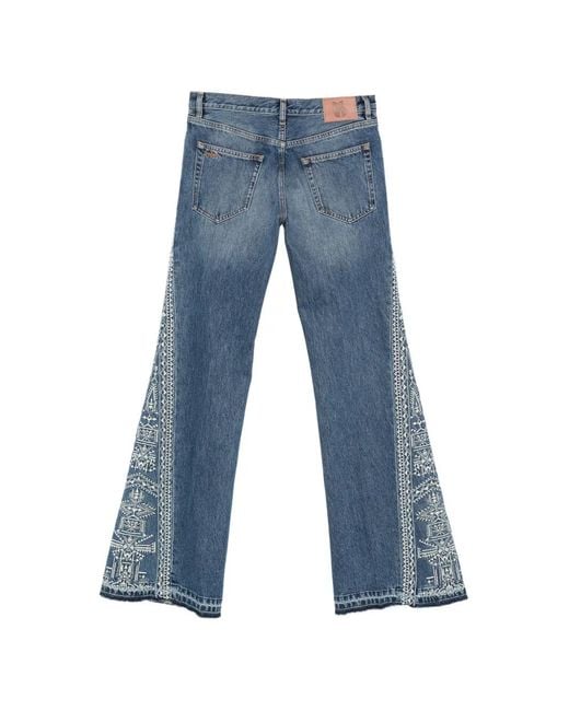 Ba&sh Blue Vivy Embroidered Jeans