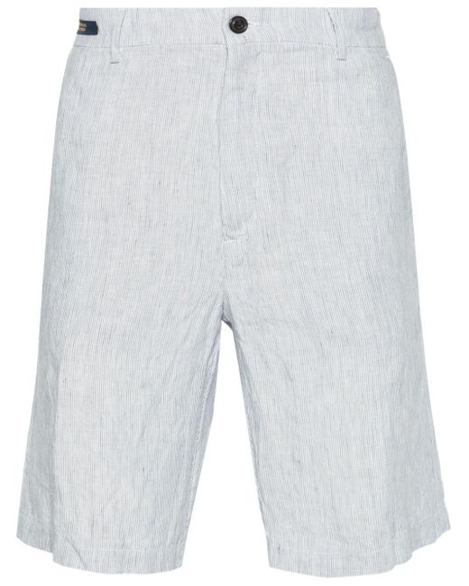 Paul & Shark Gray Striped Linen Shorts for men