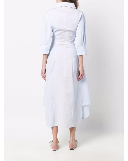 Stella McCartney White Box-Pleat Fitted Shirt Dress