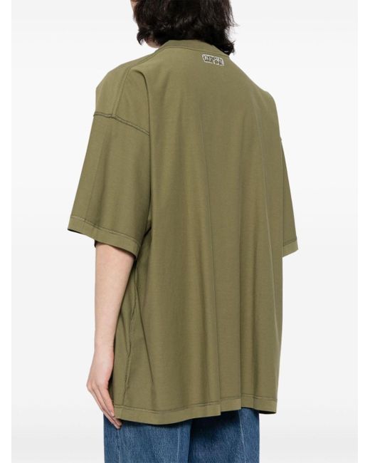 Vetements Green Inside-out Logo-embroidered T-shirt