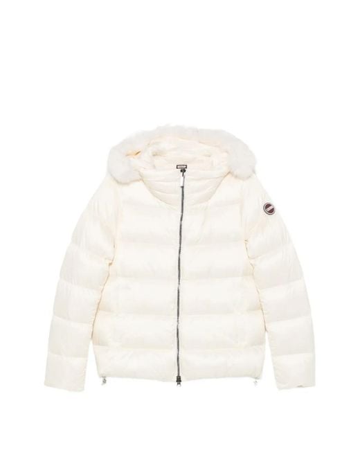 Colmar White Logo-Patch Padded Jacket