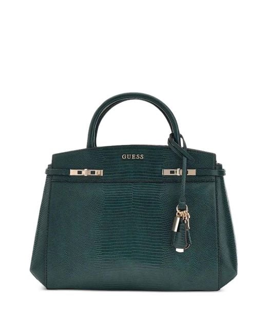 Guess Green Melinda Lizard-Effect Tote Bag
