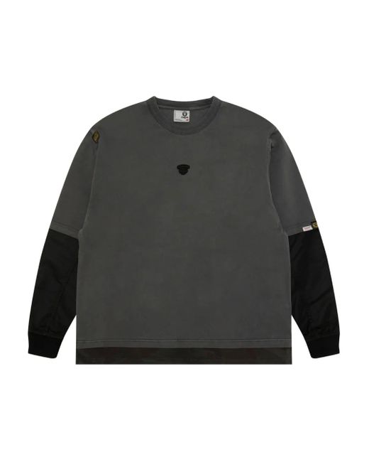 T-Shirt Con Inserti A Contrasto di Aape By A Bathing Ape in Gray da Uomo