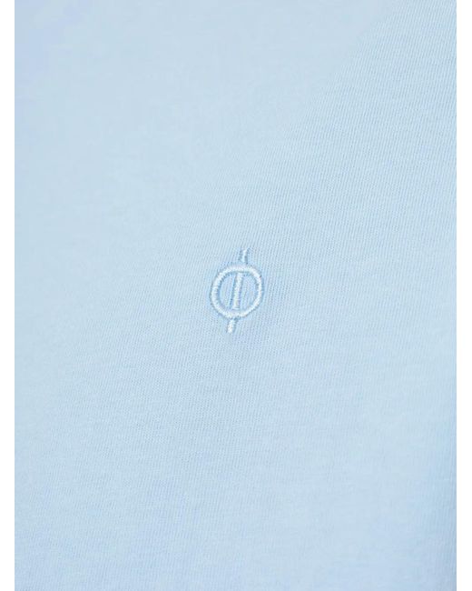 Samsøe & Samsøe Blue Saotto Logo-Embroidered T-Shirt for men