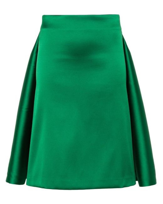 P.A.R.O.S.H. Green Layered Detail Midi Skirt