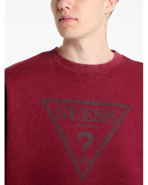 Guess Red Logo-Print Sweatshirt for men