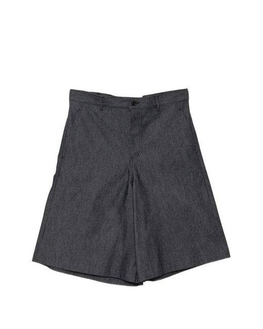 COMME DES GARÇON BLACK Gray Wide-Leg Denim Shorts
