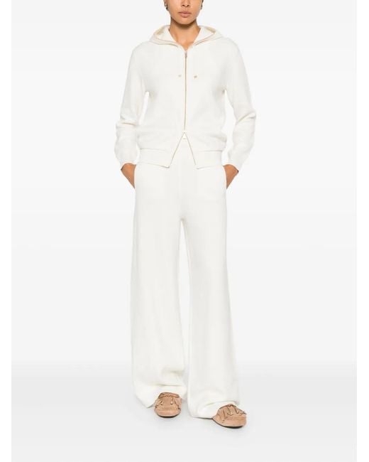 Eleventy White Ribbed Trousers