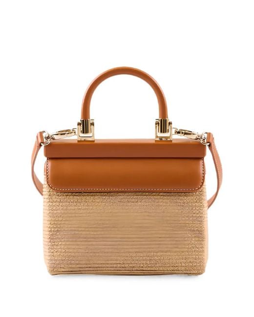 Rodo Brown Paris Raffia Tote Bag