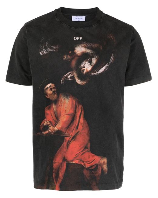 Off-White c/o Virgil Abloh Black Saint Matthew-print T-shirt for men