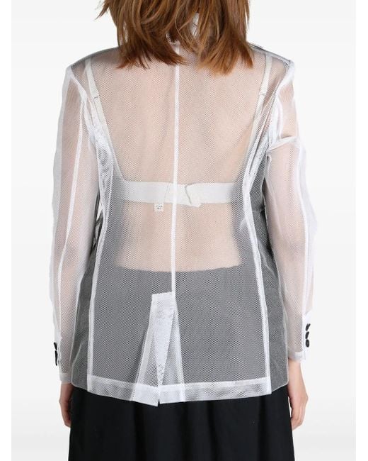 Comme des Garçons Gray Transparent-Panelling Blazer