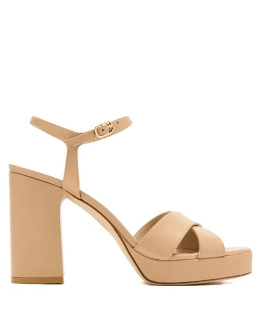 Stuart Weitzman Metallic Sandales À Appliqué Fleur