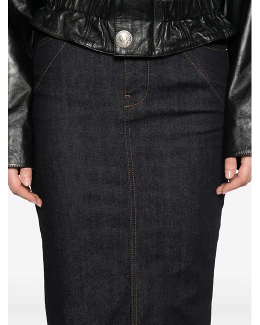 Givenchy Black Seam Midi Skirt