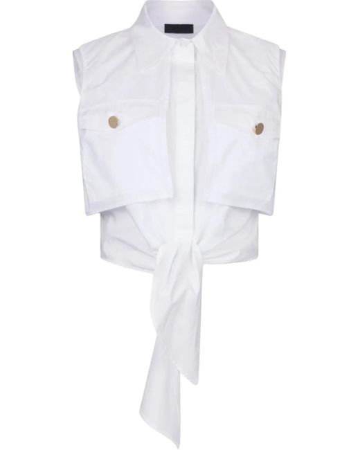 Camicia Crop Con Nodo di Liu Jo in White