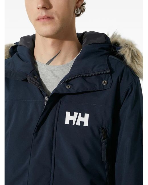 Helly Hansen Blue Trimmed Hooded Parka for men