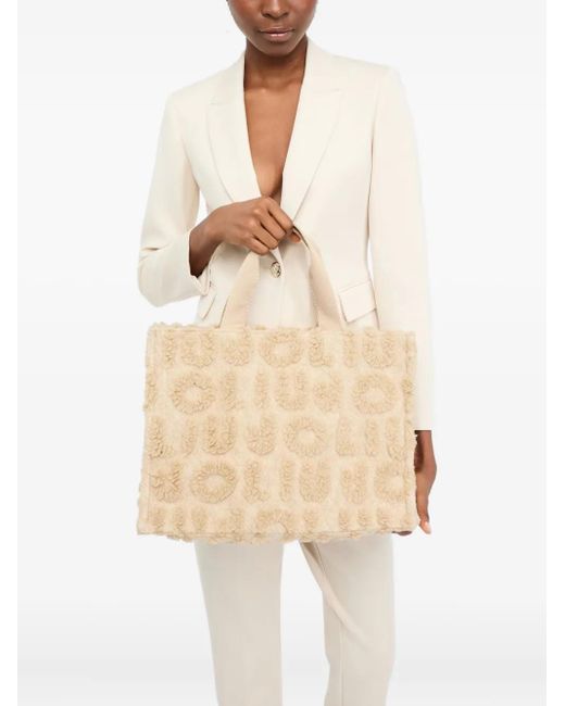 Liu Jo Natural Logo-Embossed Tote Bag