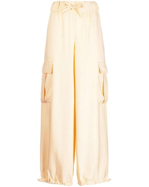GOODIOUS Natural Wide-Leg Cargo Pants