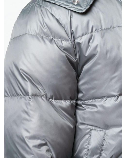 Thom Browne Gray 4-Bar Down Hooded Coat for men