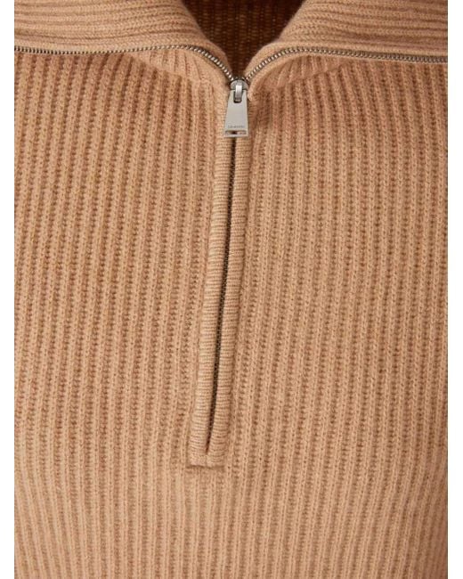 Jonathan Simkhai Brown Zip-Neck Sweater