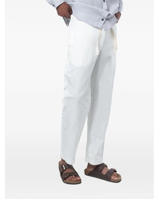 Marane White Drawstring-Fastening Trousers for men