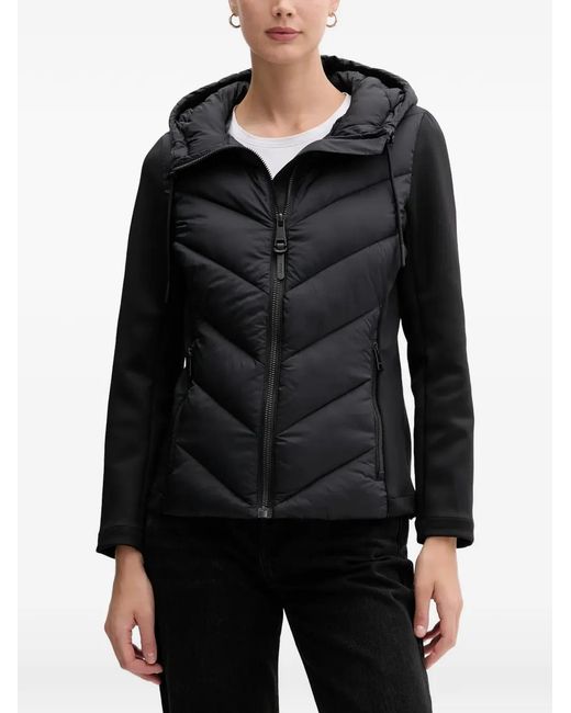Chaqueta con capucha y motivo chevron DKNY de color Black