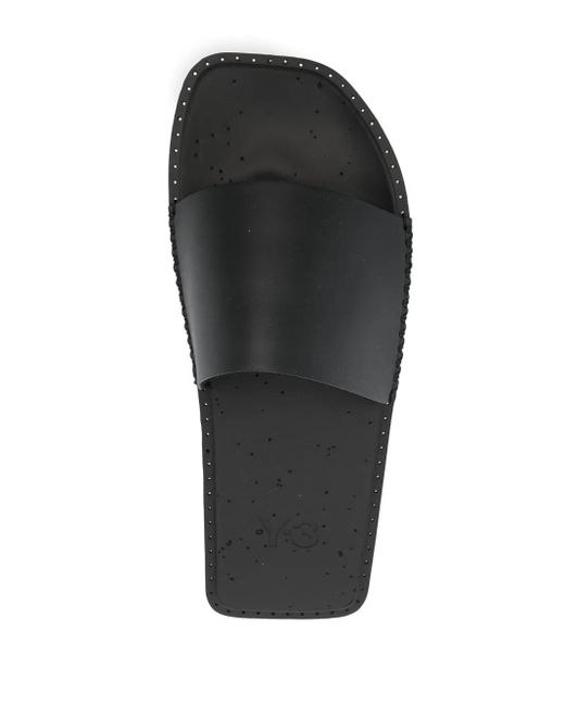 Sandali Slides Con Borchie di Y-3 in Black da Uomo