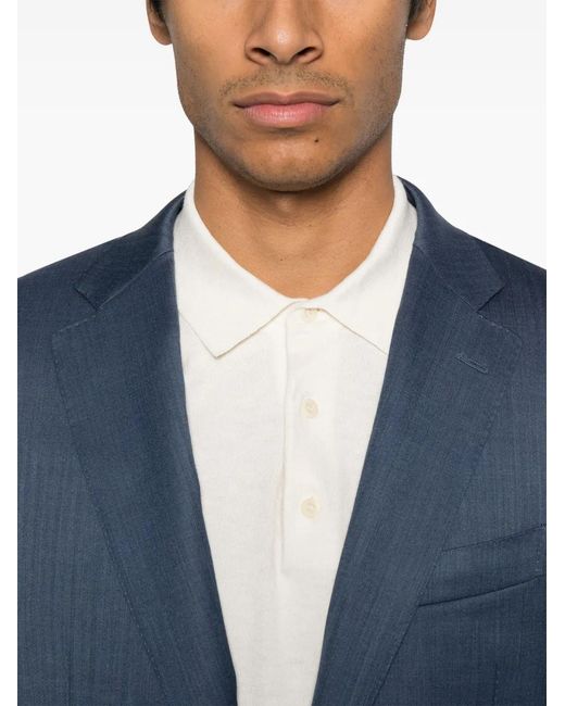 Canali Blue Herringbone Suit for men