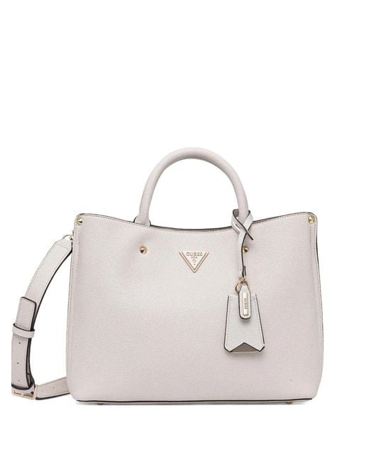 Guess White Meridian Tote Bag