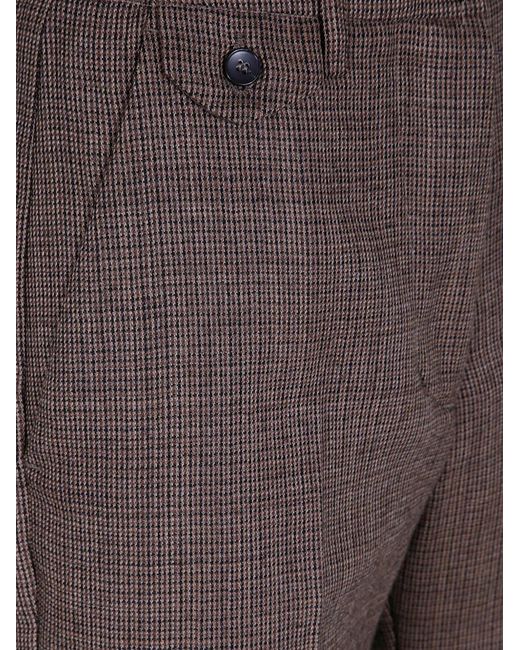 Seventy Brown Houndstooth-Pattern Wool Trousers
