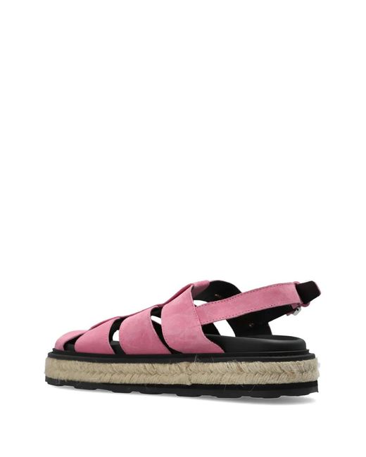 Moschino Pink Suede Platform Sandals