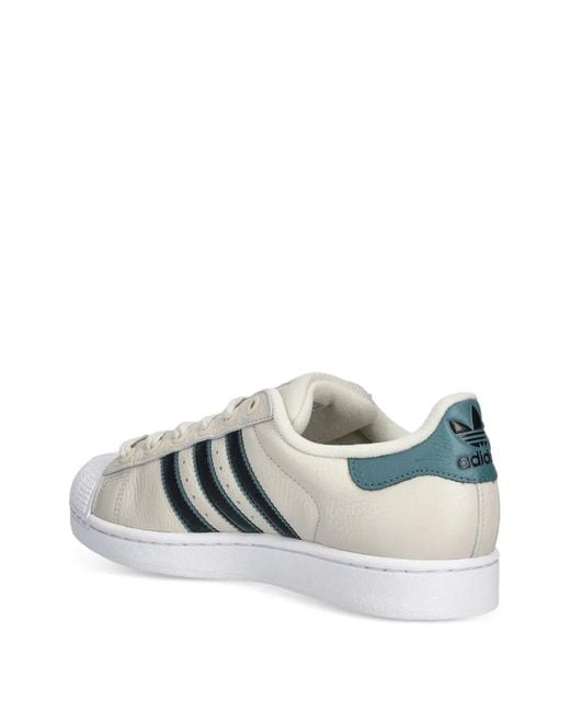 Adidas White Superstar Three-Striped Sneakers for men