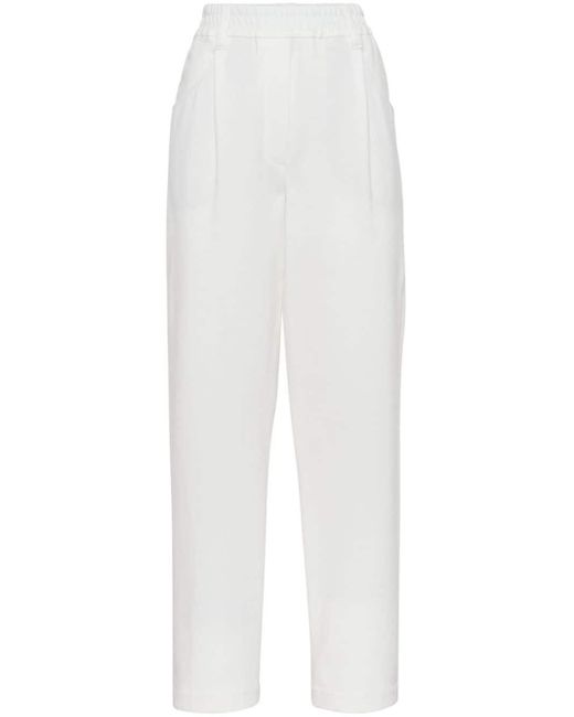 Pantalon fuselé à coupe courte Brunello Cucinelli en coloris White