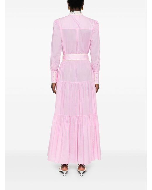 Mc2 Saint Barth Pink Marbella Cotton Shirt Dress