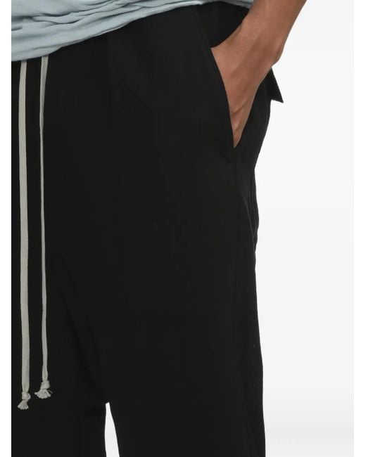 Rick Owens Black Drop Crotch Trousers for men