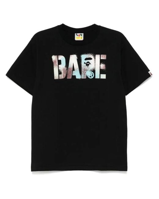 A Bathing Ape Black Printed T-Shirt for men