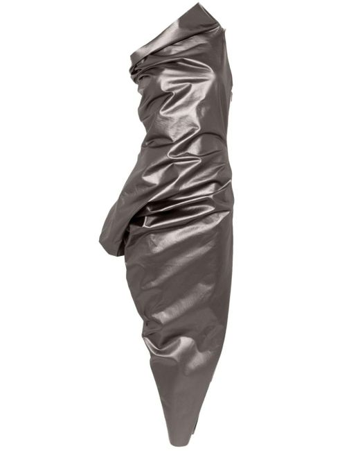 Rick Owens Brown Walrus Metallic-effect Maxi Dress